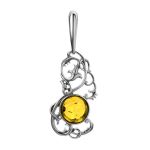 Classy Silver Pendant With Cognac Amber The Tivoli, image 