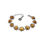 Bold Silver Ring With Cognac Amber The Aster, Ring Size: 9.5 / 19.5, image , picture 8