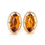 Bold Gold-Plated Cocktail Ring With Cognac Amber The Elegy, Ring Size: 8 / 18, image , picture 7
