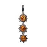 Bold Silver Ring With Cognac Amber The Aster, Ring Size: 9.5 / 19.5, image , picture 7
