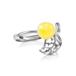 Sterling Silver Ring With Honey Amber The Florina, Ring Size: 11 / 20.5, image 