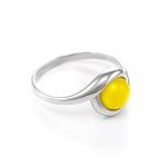 Cute Silver Ring With Honey Amber The Berry, Ring Size: 8.5 / 18.5, image 