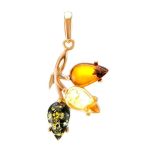 Multicolor Amber Pendant In Gold The Dandelion, image 
