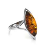 Sterling Silver Ring With Cognac Amber The Amaranth, Ring Size: 6 / 16.5, image 