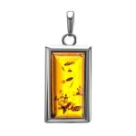 Geometric Silver Pendant With Cognac Amber The Chelsea, image 