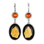 Drop Amber Earrings In Sterling Silver The Panther, image 