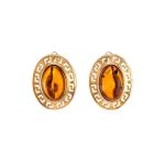 Golden Ring With Luminous Cognac Amber The Ellas, Ring Size: 8 / 18, image , picture 4