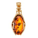 Gold-Plated Pendant With Cognac Amber The Rendezvous, image 