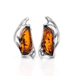 Bold Silver Ring With Cognac Amber The Illusion, Ring Size: 5.5 / 16, image , picture 6