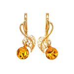 Gold-Plated Ring With Cognac Amber The Florina, Ring Size: 13 / 22, image , picture 7