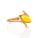 Refined Gold-Plated Ring With Honey Amber The Adagio, Ring Size: 6.5 / 17, image 