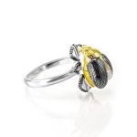 Amazing Silver Ring With Lemon Amber The Scarab, Ring Size: 5.5 / 16, image 