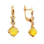 Honey Amber Ring In Gold-Plated Silver With Crystals The Sambia, Ring Size: 12 / 21.5, image , picture 6