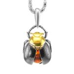 Cognac Amber Earrings In Sterling Silver The Scarab, image , picture 5