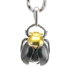 Cherry Amber Pendant In Sterling Silver The Scarab, image 