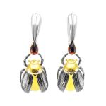 Drop Amber Earrings In Sterling Silver The Scarab, image 