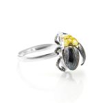 Cherry Amber Ring In Sterling Silver The Scarab, Ring Size: 6.5 / 17, image 