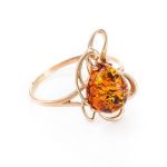 Bright Floral Amber Ring In Gold-Plated Silver The Daisy, Ring Size: 9.5 / 19.5, image 