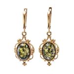 Drop Amber Earrings In Gold-Plated Silver The Carmen, image 