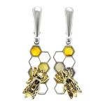 Multicolor Amber Brooch In Sterling Silver The Bee, image , picture 6