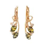 Green Amber Ring In Gold With Crystals The Verbena, Ring Size: 7 / 17.5, image , picture 6