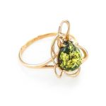 Flower Amber Ring In Gold The Daisy, Ring Size: 7 / 17.5, image 