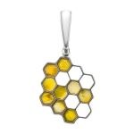 Honeycomb Amber Pendant In Sterling Silver The Bee, image 