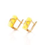 Cylindrical Cut Amber Earrings In Gold The Scandinavia, image 