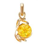 Lemon Amber Pendant In Gold-Plated Silver The Flamenco, image 