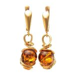 Drop Amber Earrings In Gold-Plated Silver The Flamenco, image 