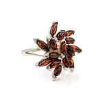 Cherry Amber Ring In Sterling Silver The Dahlia, Ring Size: 13 / 22, image 