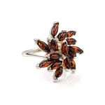 Cherry Amber Ring In Sterling Silver The Dahlia, Ring Size: 12 / 21.5, image 