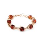 Link Amber Bracelet In Gold-Plated Silver The Flamenco, image 
