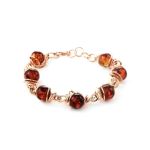Drop Amber Earrings In Gold-Plated Silver The Flamenco, image , picture 7