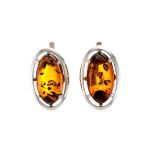 Cognac Amber Earrings In Sterling Silver The Elegy, image 