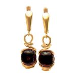 Drop Gold Plated Earrings With Cherry Amber The Flamenco, image 