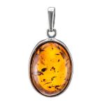 Cognac Amber Pendant In Sterling Silver The Goji, image 