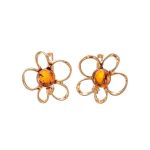 Charming Gold-Plated Ring With Cognac Amber The Daisy, Ring Size: 8 / 18, image , picture 7