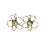 Adorable Floral Ring In Gold-Plated Silver With Green Amber The Daisy, Ring Size: 7 / 17.5, image , picture 5