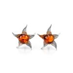 Wonderful Silver Ring With Cognac Amber The Persimmon, Ring Size: 12 / 21.5, image , picture 8