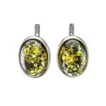 Green Amber Earrings In Sterling Silver The Goji, image 