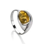 Lemon Amber Ring In Sterling Silver The Peony, Ring Size: 9.5 / 19.5, image 