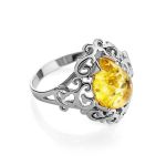 20's Style Amber Ring In Sterling Silver The Luxor, Ring Size: 7 / 17.5, image 