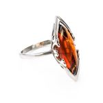 Refined Amber Ring In Sterling Silver The Ballade, Ring Size: 13 / 22, image 