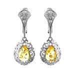 Filigree Silver Pendant With Lemon Amber The Luxor, image , picture 6