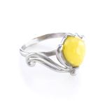 Classy Amber Ring In Sterling Silver The Swan, Ring Size: 12 / 21.5, image 