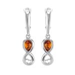 Cognac Amber Earrings In Sterling Silver The Amour, image 