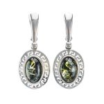 Green Amber Earrings In Sterling Silver The Ellas, image 
