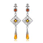 Cognac Amber Link Bracelet In Sterling Silver The Arabesque, image , picture 9