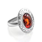 Adjustable Silver Ring With Cherry Amber The Ellas, Ring Size: Adjustable, image 